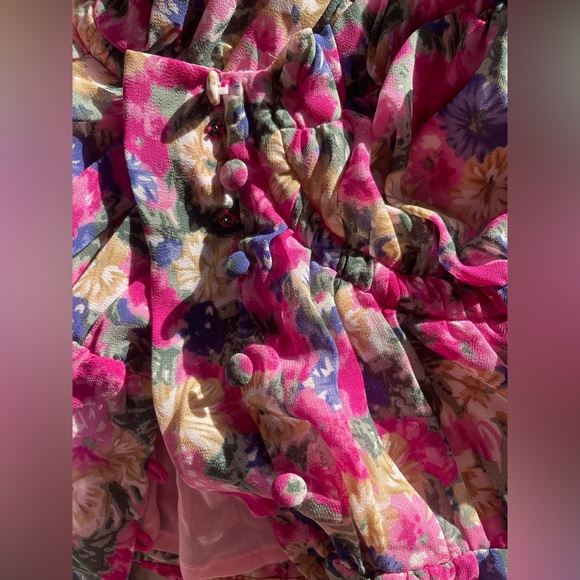 ASTR The Label Women's Pink and Purple Floral Blouse size LargeNWOT - Picture 9 of 10